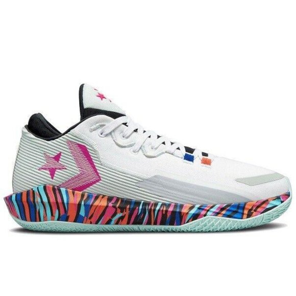 Converse All Star BB Jet Striped White Multi 172664C Basketball Sneakers - Picture 10 of 10